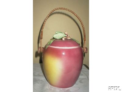 APPLE SHAPED BISCUIT BARREL 